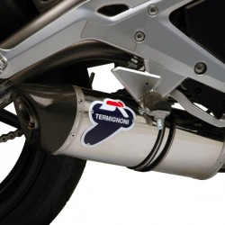 Ligne Termignoni Kawasaki ER 6N 2012-2016, illustration version inox / carbone (référence K072080IO)