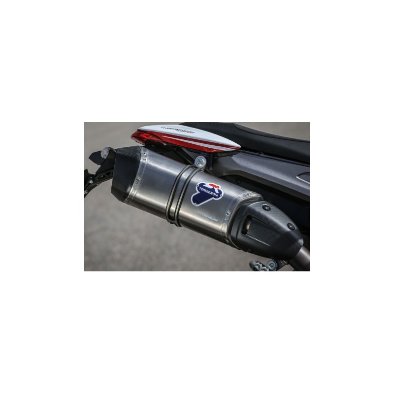 Silencieux Termignoni homologué position haute Titane / Carbone pour Ducati Hypermotard 821, Hyperstrada 821