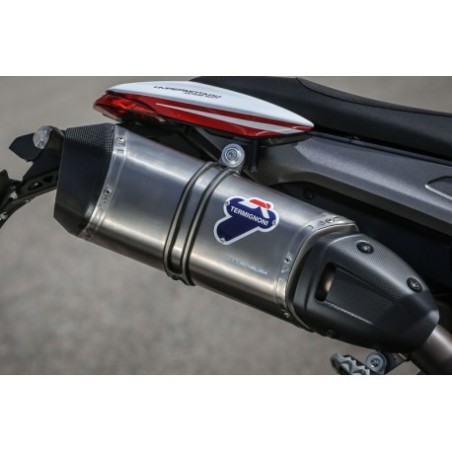 Silencieux Termignoni homologué position haute Titane / Carbone pour Ducati Hypermotard 821, Hyperstrada 821
