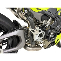 Ligne complète Termignoni racing Ducati Streetfighter V4 2025 | Inox-Titane-Carbone (vue latérale - intermédiaire)