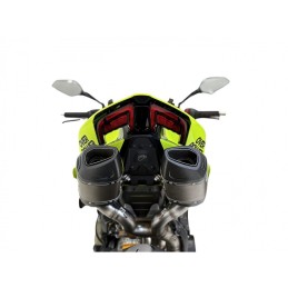 Ligne complète Termignoni racing Ducati Streetfighter V4 2025 | Inox-Titane-Carbone (détail des silencieux)