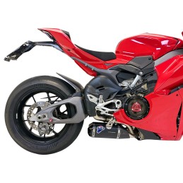D23509400INA, silencieux Termignoni Black Edition sur Ducati Panigale V4 2025, vue arrière moto D23509400INA, silencieux Termignoni Black Edition sur Ducati Panigale V4 2025, vue arrière moto