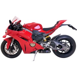 D23509400INA, silencieux Termignoni Black Edition sur Ducati Panigale V4 2025, vue moto côté gauche D23509400INA, silencieux Termignoni Black Edition sur Ducati Panigale V4 2025, vue moto côté gauche
