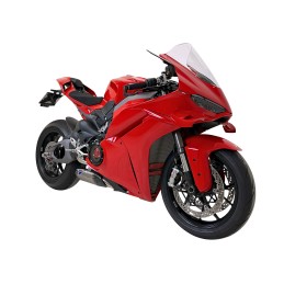 D23509400ITA, silencieux Termignoni Titane sur Ducati Panigale V4 2025, vue moto 3/4 avant