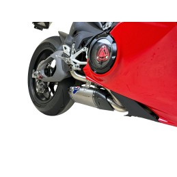 D23509400ITA, silencieux Termignoni Titane sur Ducati Panigale V4 2025, côté droit, détail silencieux D23509400ITA, silencieux Termignoni Titane sur Ducati Panigale V4 2025, côté droit, détail silencieux