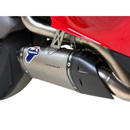 D23509400ITA, silencieux Termignoni Titane sur Ducati Panigale V4 2025, côté droit, détail silencieux, détail silencieux droit