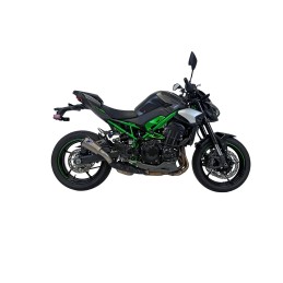 Silencieux Termignoni racing INOX - ALU CNC NOIR pour Kawasaki Z 900 2024-2025, moto côté