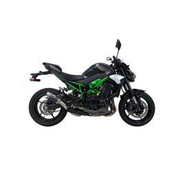 Silencieux Termignoni racing CARBONE  pour Kawasaki Z 900 2024-2025, vue latérale moto