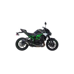 Silencieux Termignoni racing TITANE NOIR - CARBONE  pour Kawasaki Z 900 2024-2025, vue moto côté