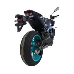 Ligne Termignoni homologuée Euro5+ pour Yamaha MT-09 2021-2025, vue moto 3/4 arrière droit