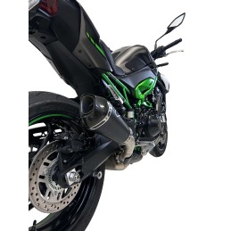 Silencieux homologué Euro5+ Titane Noir pour Kawasaki Z900 2024-2026, vue moto 3/4 arrière droit