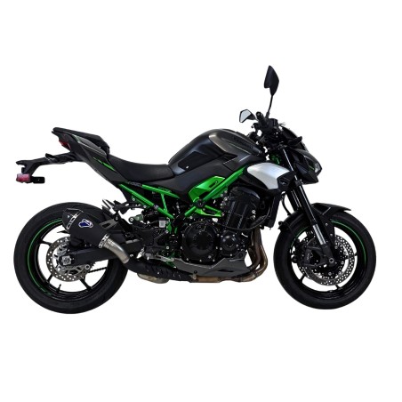 Silencieux homologué Euro5+ Titane Noir pour Kawasaki Z900 2024-2026, vue moto côté droit